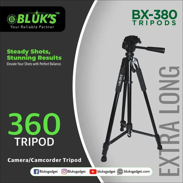 A Professional BX-380 - 360 Tripod - Long CamCorder TriPod Stand